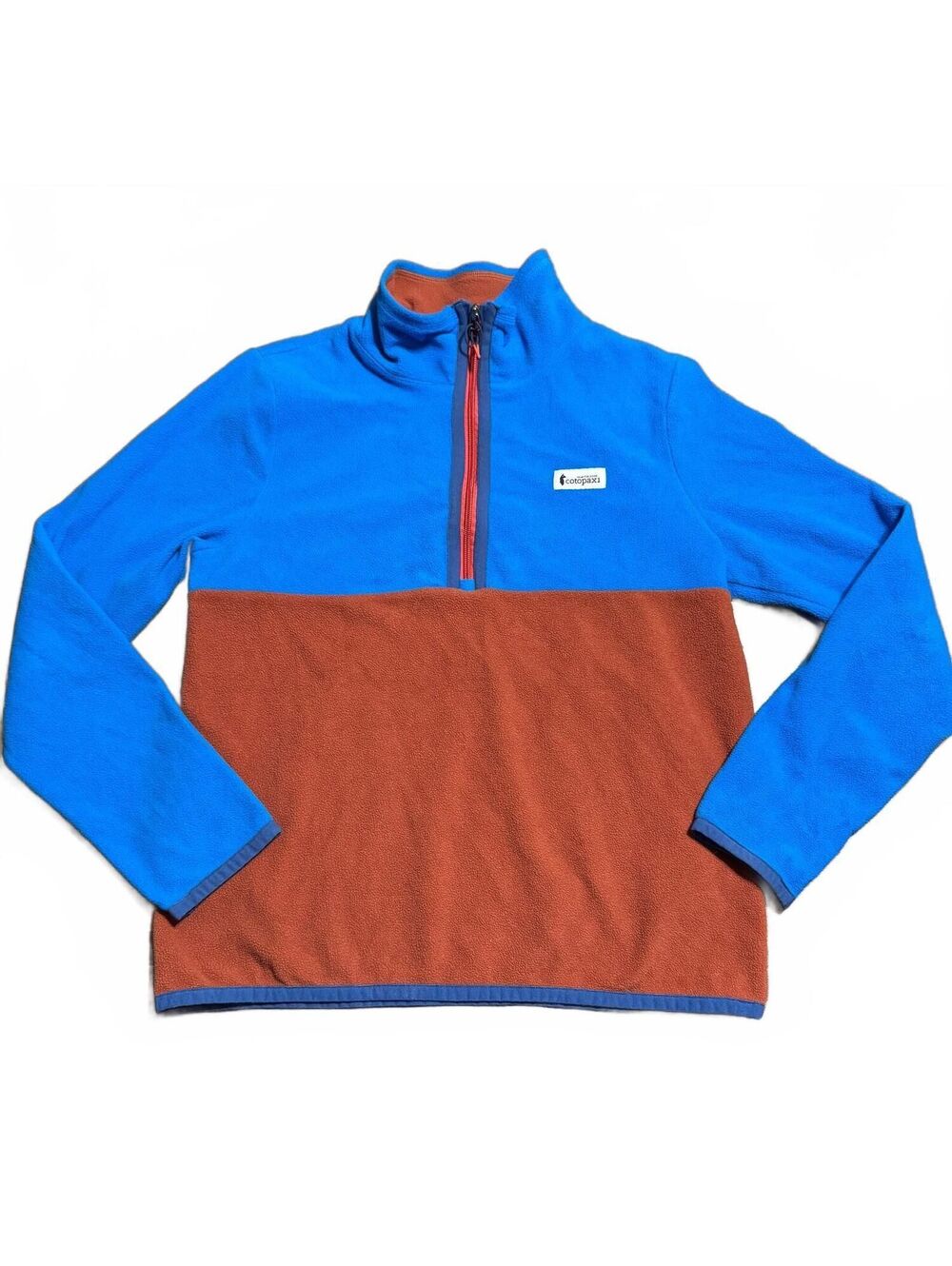 Cotopaxi Teca Fleece Pullover Mens M Blue Rust Half Zip Colorblock Gorpcore